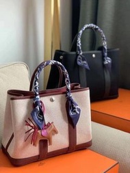 可陪驗 Hermes Garden Party 30 gp 30 canvas 冰川白 beton 8L bordeaux 57  布 拼 皮 picotin 18 22 p18 p22 gp36 3