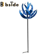 [Bside Tool Store] Wind Rotator with Ground Stand Wind Catcher Mills 360 Degrees Rotatable Blue Lawn Yard Art Garden Decor