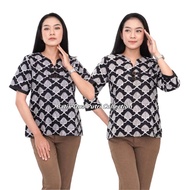 New Atasan Batik Wanita Blouse Batik Lengan 7/8 Dan Lengan Pendek