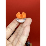 Handmade Miniature Huat Kueh, Orange FA GAO, steamed cake, offering, praying, columbarium, display, clay, 1 pc