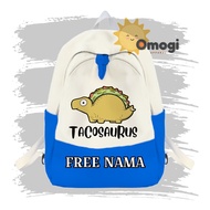 Omogi apparel - Anomali Taco-Saurus Children's Backpack Kindergarten Elementary School Children's Ba