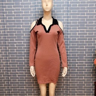 Pink-brown sundress with black collar 2nd