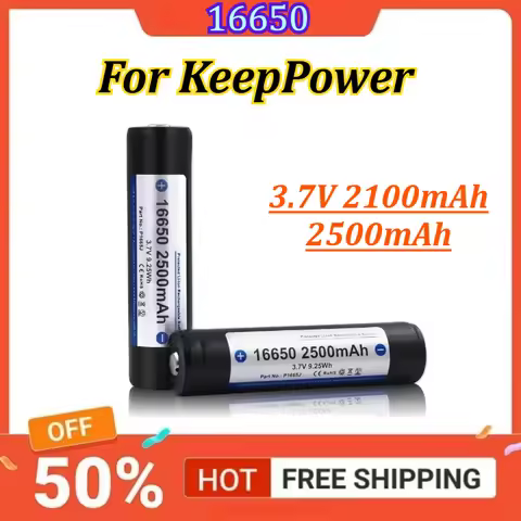 16650 3.7V 2100mAh 2500mAh For KeepPower Protected Ll-ion Rechargeable Battery for Flashlight Torch 