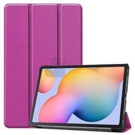 全城热卖 - 包送貨 -適用於Galaxy Tab S6 Lite 10.4 inch 卡斯特紋純色平板左右開皮套 帶三折支架 紫色 A