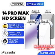 AZEADA Tempered Glass Matte For IP 14 PRO MAX Screen Protector Tinted Privacy Anti Spy Templet Kaca