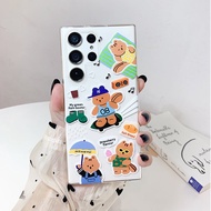เคสโทรศัพท์ Samsung S25 Ultra ลายสุนัขจิ้งจอกสเก็ตบอร์ดใสป้องกันการตกหล่น ดีไซน์เก๋ไก๋ สไตล์เกาหลี ส