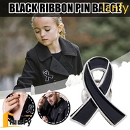 LANFY Black Ribbon Pin, Breast Cancer Melanoma Cancer Funeral Ribbon Badge Brooch, Enamel Black Ribb