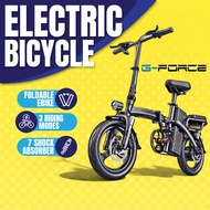 Electric Bicycle G-Force Skuter Elektrik Dewasa Basikal elektrik E Bike 400W 48V Lithium Battery Adu