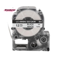 5 Pack Replace -4WBN LC-4WBN9(SS12KW) Label Tapes for  LabelWorks LW300 LW400 LW500 LW700 Black On W