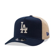 NEW ERA LOS ANGELES DODGERS GRAINED BLUE EDITION 9FIFTY TRUCKER A FRAME SNAPBACK HAT