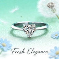 Real Moissanite Heart Shaped Ring s925 Sterling Silver 2ct 1ct 0.5ct Elegant White Moissanite Diamon