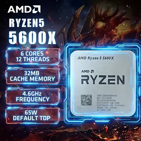 AMD Ryzen 5 5600X AMD R5 5600X CPU 6-Core 12-Thread 4.6GHz Unlocked Desktop Processor Socket AM4 Gam