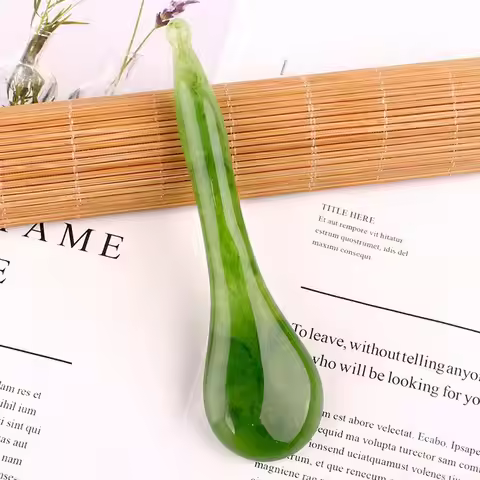 Care Acupuncture Body Massager Facial Gua Sha Spoon Shape Natural Jade Gua Sha Scraper Gua Sha Stick