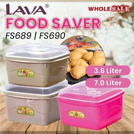 LAVA Food Container Saver 3.6L FS689 & 7.0L FS690 with Air Hole Lid/Bekas Makanan LAVA 3.6L FS689 & 