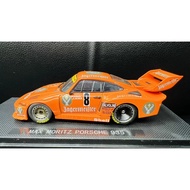 EBBRO 1/43 Porsche 935 Jagermeister Racing Model, Orange Body with Black Decoration, No. 8 Racing Ca