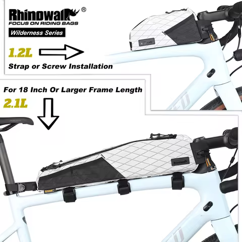 Rhinowalk Bike Top Tube Bag 1.2L/2.1L Water-Resistant Cycling Storage Luggage For MTB&Road Bike Pack