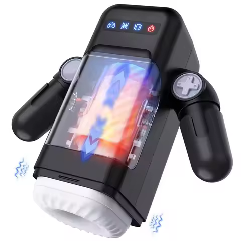 Robot Masturbation Game Cup Vibrator for Men Automatic Thrusting Vibrating Heating Blowjob Male Mast