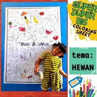 PMY - MAINAN ANAK EDUKASI MEWARNAI GAMBAR KERTAS MEWARNAI JUMBO BESAR RAKSASA YUKITADRAW MURAH MENGI