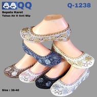 Qq1238 Women's Rubber Shoes Slip On Jelly Shoes Soft Waterproof Women's Shoes