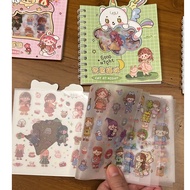 GANTUNGAN Spiral Book Sticker Book Sticker Waterproof Sticker Waterproof+Acrylic Keychain (10 Sheets)