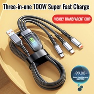 【Fast Charging Universal Compatibility】3 In 1 Charging Cable Triple Sync Cord 3A Fast Charging Cable