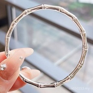 Gelang Pasangan Buluh Gelang Perak Tulen Pilihan Mulut Tertutup Elegan Fesyen Mudah Permukaan Licin 