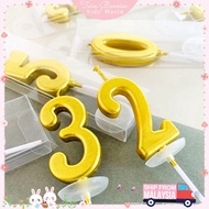 TB ️1pc ️Gold Digital Candle Number Candle Birthday Party Celebration Cake Candle Emas Lilin Api Nom