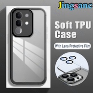 Jingsanc với ống kính phim mờ vỏ điện thoại cho iqoo z10x TPU Silicon mềm vỏ lưng chống sốc K01-1