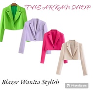 Stylish Women's Blazer - Korean Women's Blazer - Crop Blazer - Korean Outer Blazer Crop Staylis Contemporary Women's Blazer/Contemporary Women's Top/Fashionable Blazer