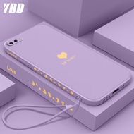YBD ดีไซน์ใหม่ด้านข้างรูปแบบ Love สำหรับ OPPO A3S A12E Realme C1เคสโทรศัพท์Ultra-Thin กล้องป้องกันความแม่นยำตรงขอบฟรี Lanyard
