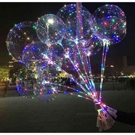 Best Seller ✅1set Transparent balloon/belon transparent bouquet birthday/ led balloon with stick/bob