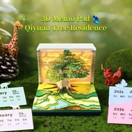 Reveal A Surprise Tree House! 2026 3d Paper Craft Calendar & Memo Pad, Diy Art Desk Organizer & D8u0