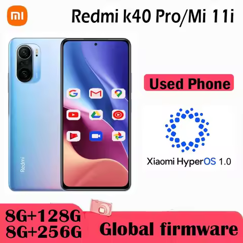 Global Version Xiaomi Redmi K40 Pro Smartphone Hyper OS 1.0 cecular Snapdragon 888 6.67inch Display 