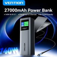 Vention 140w 27000mAh Powerbank For Laptop Fast Charging Airline Approval PD3.1 Gray LED Display Typ