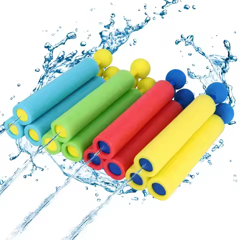 4pcs Water Blaster Water Guns for Kids Shooter Portable 4 Colors 30ft Range Children Foam Water Gun 