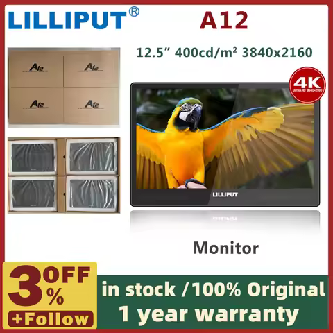 .LILLIPUT A12 12.5 Inch Utra Slim IPS 4K Ultra HD Resolution On-Camera Field 2160P Monitor With HD I