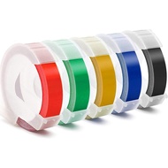 Embossed Label Tape Compatible with Dymo Label Machine, 3/8 Inch 3D Plastic Label Replacement Parts 