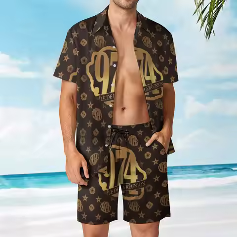 974 Deluxe Men's Beach Suit Novelty 2 Pieces Pantdress Vintage Beach USA Size