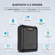 SHIDU เครื่องขยายเสียงแบบพกพา30W พร้อมไมโครโฟนไร้สายสำหรับครู IPX6ลำโพง Bluetooth5.0กันน้ำแบตสำรอง50