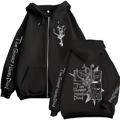 Anime The Summer Hikaru Died Hikaru Yoshiki Zipper Hoodies Men Women Fashion Zip Up Sweatshirts Long