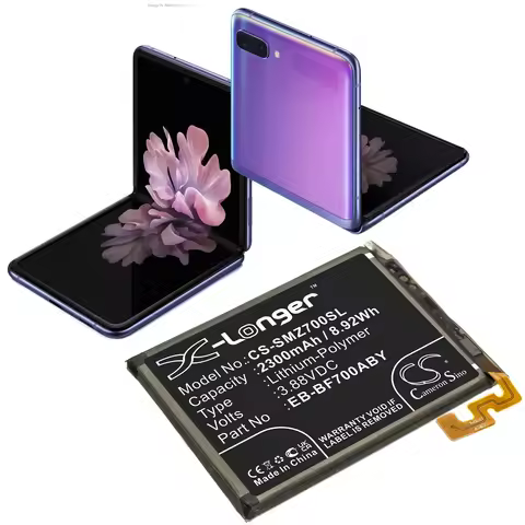 Replacement 3.88V 2300mAh Mobile SmartPhone Battery EB-BF700ABY for Samsung Galaxy Z Flip SM-F700J S
