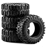 4PCS 1.9 Inch Rubber Wheel Tyre Set Fit 1/10 1/12 RC Crawler Axial SCX II III TRX4 TRX6 GEN7 GEN8 D9