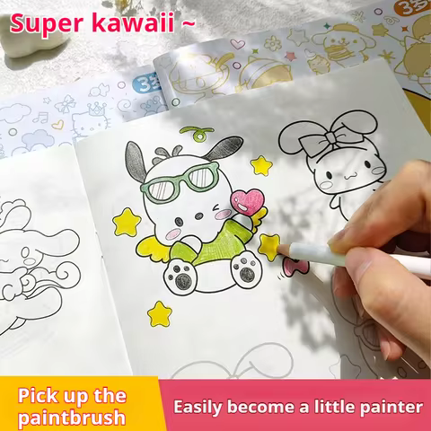 New Sanrio Kuromi Painting Notebook Children'S Sketching Coloring Copy Notebook Elementary School Ca