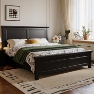 2m American Bedroom Double Bed Modern Bed Nordic Times Simple Wooden Bed 1.5m Bed Solid Black Retro 