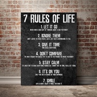 7 Rules of Life Watch Your Thoughts Motivational Posters and Prints On The Wall Canvas Painting