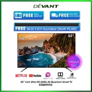 ♞DEVANT 55QUHV04 55 inch Ultra HD (UHD) 4K Quantum Smart TV - Netflix, YouTube and FREE Soundbar