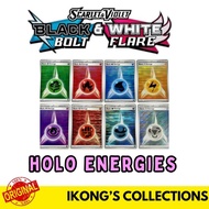 Holographic Energies Scarlet and Violet Black Bolt and White Flare Pokemon Card