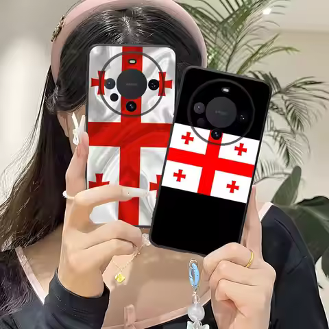 Georgia Flag Phone Case for Huawei Mate 60 50 40 30 20 10 Pro Plus Lite E 5G Soft TPU Shockproof Cov