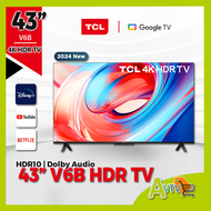 TCL - TCL 43" 43V6B 4K Google TV (送 藍牙耳筒,8K HDMI,掛牆架) 4K高清智能電視 V6B (2024)