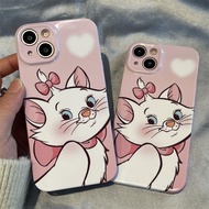 Phone Phone Case Suitable for iPhone 7 8 Plus x xs xr xsmax 11 12 13 14 15 pro max ins Style Korea Film Foundation Mary Cat Hard Case Shock-resistant Large Hole All-Inclusive Phone Protective Case Shell SBKV